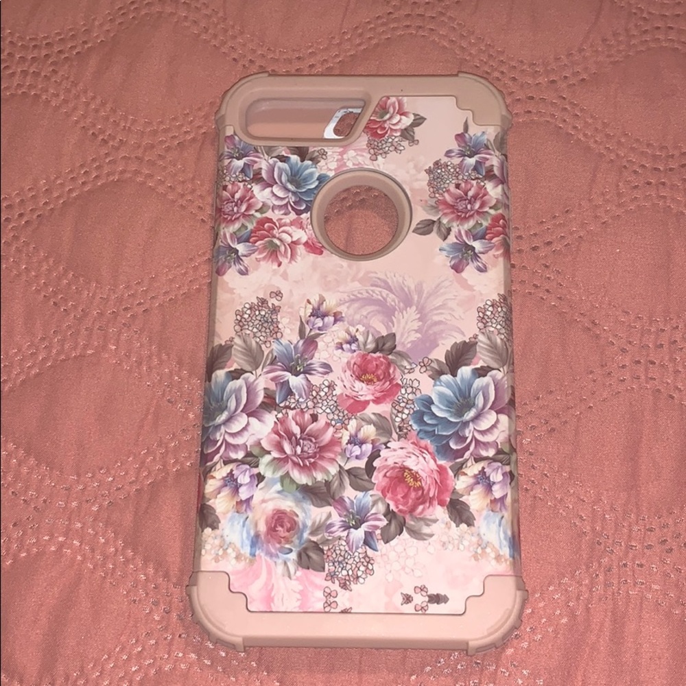 NEVER USED Rose Gold iPhone 7/8 Plus Floral Case